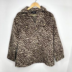 CIDER: Fuzzy Zebra Lightweight Coat - Size Small